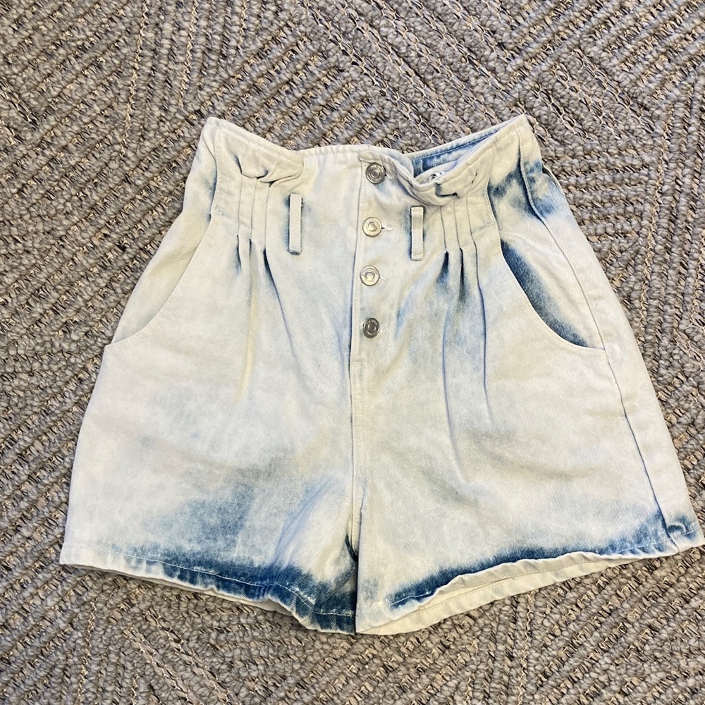 Zara High Waist Blue Ombre Shorts